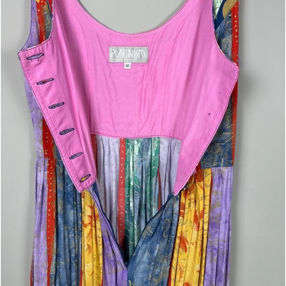 PLATINUM‎ by Dorothy Schoelen Women's Size 10 Midi Dress Artistic Print Vintage - Picture 7 of 10